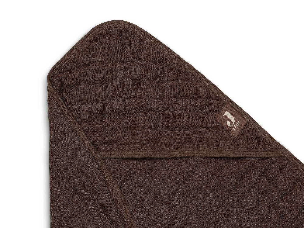 Jollein Kapuzenhandtuch Wrinkled Cotton 75x75cm Chestnut Begrenztes Angebot