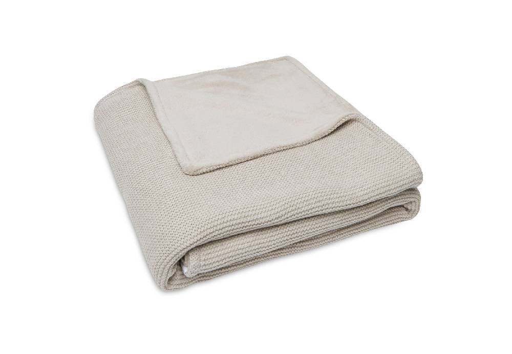 Jollein Decke Kinderbett 100x150cm Basic Knit Nougat/Fleece Cyber Monday