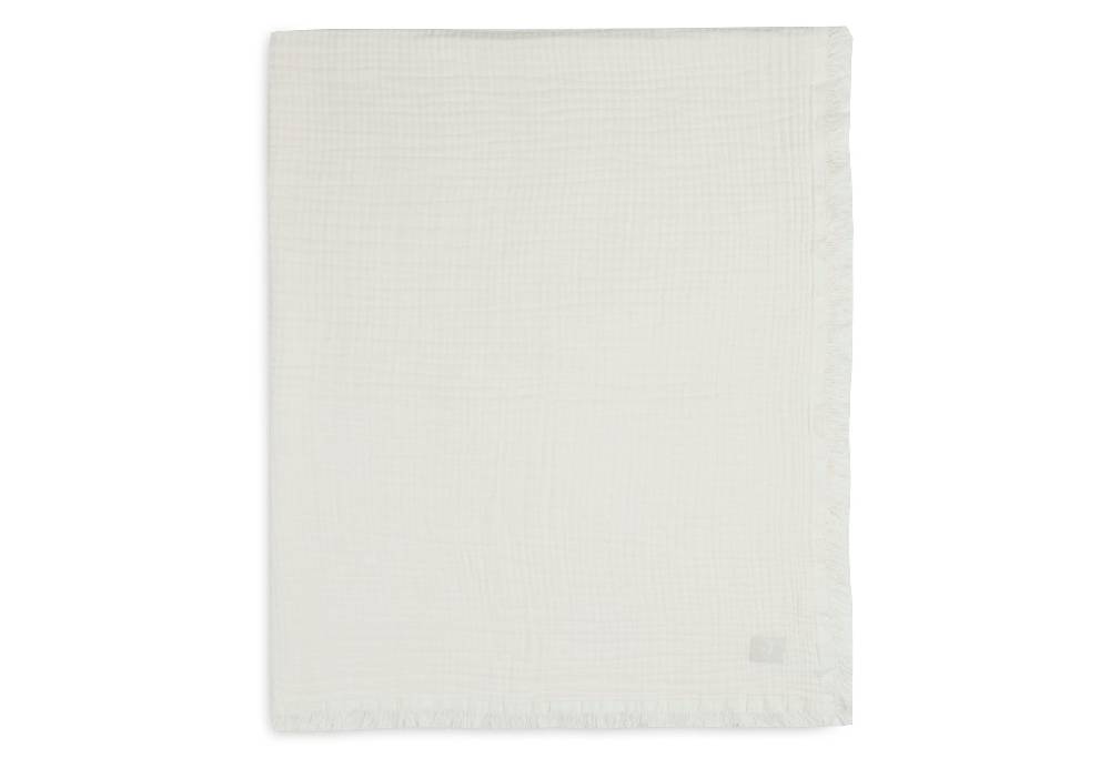 Jollein Decke Kinderbett Muslin Fringe 120x120cm Ivory Weihnachtsangebot