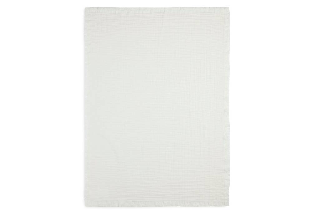 Jollein Decke Kinderbett Muslin Fringe 120x120cm Ivory Weihnachtsangebot