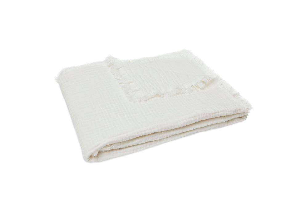 Jollein Decke Kinderbett Muslin Fringe 120x120cm Ivory Weihnachtsangebot