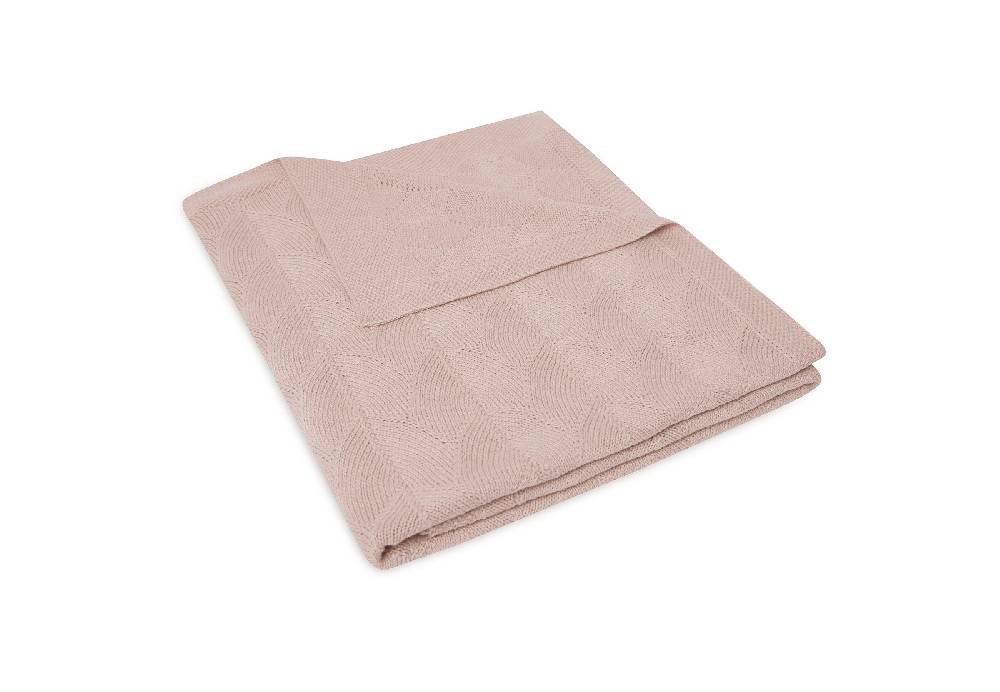 Jollein Decke Kinderbett 100x150cm Shell Knit Wild Rose GOTS Jubiläumsangebot