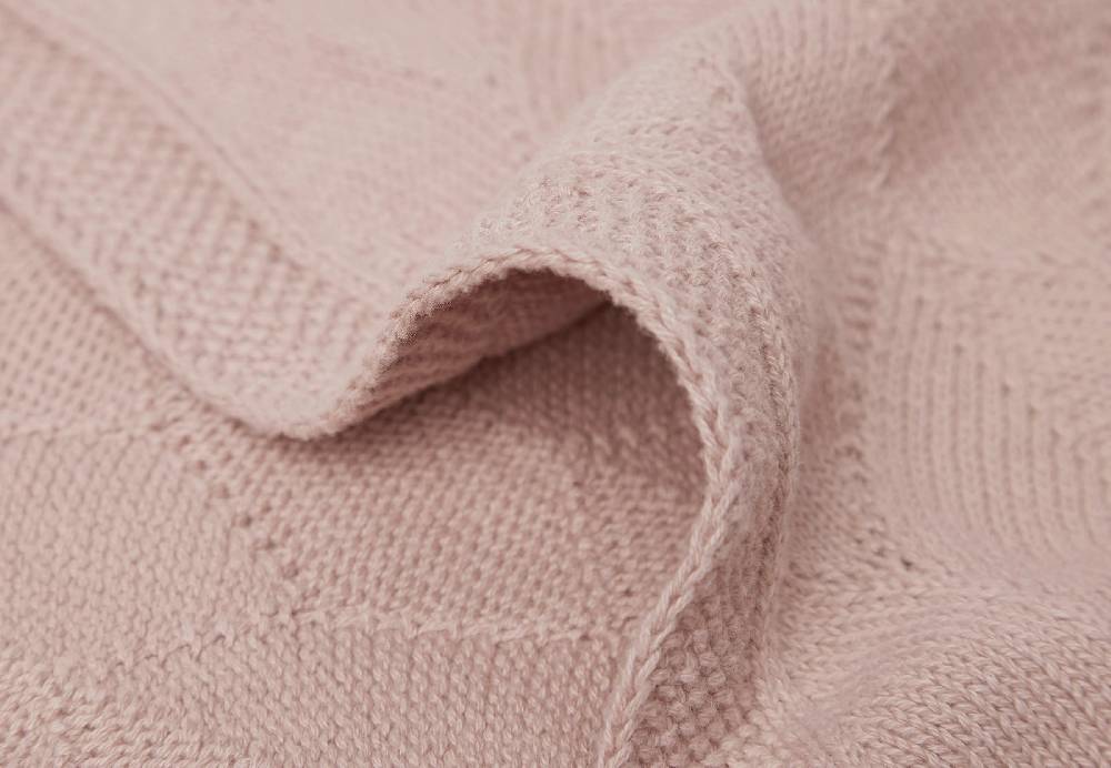 Jollein Decke Kinderbett 100x150cm Shell Knit Wild Rose GOTS Jubiläumsangebot