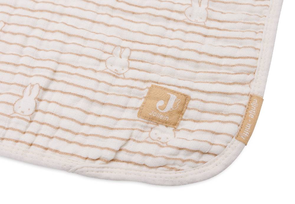 Jollein Deken Wiege 75x100cm Miffy Stripe Biscuit Online Outlet