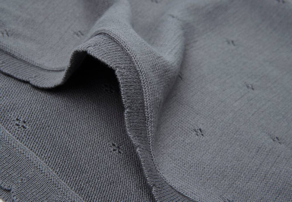 Jollein Decke Wiege 75x100cm Pointelle Storm Grey GOTS Große Rabatte
