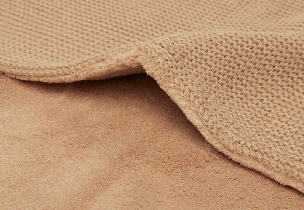 Jollein Decke Wiege 75x100cm Basic Knit Biscuit/Fleece Saisonale Angebote
