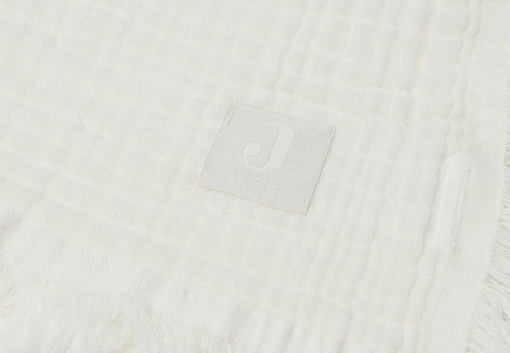 Jollein Decke Wiege Muslin Fringe 75x100cm Ivory Räumungsverkauf