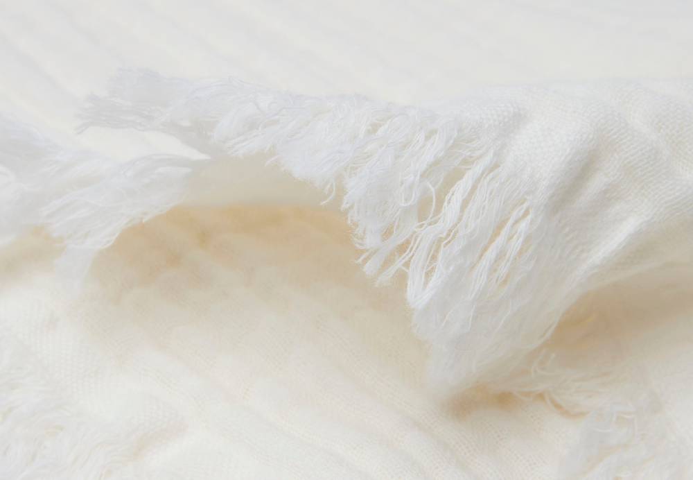 Jollein Decke Wiege Muslin Fringe 75x100cm Ivory Räumungsverkauf