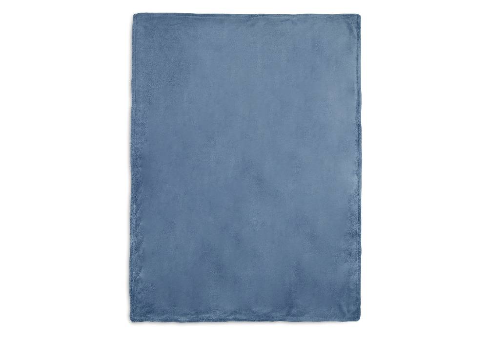 Jollein Decke Kinderbett 100x150cm Basic Knit Jeans Blue/Fleece Kauf eins, bekomm eins gratis