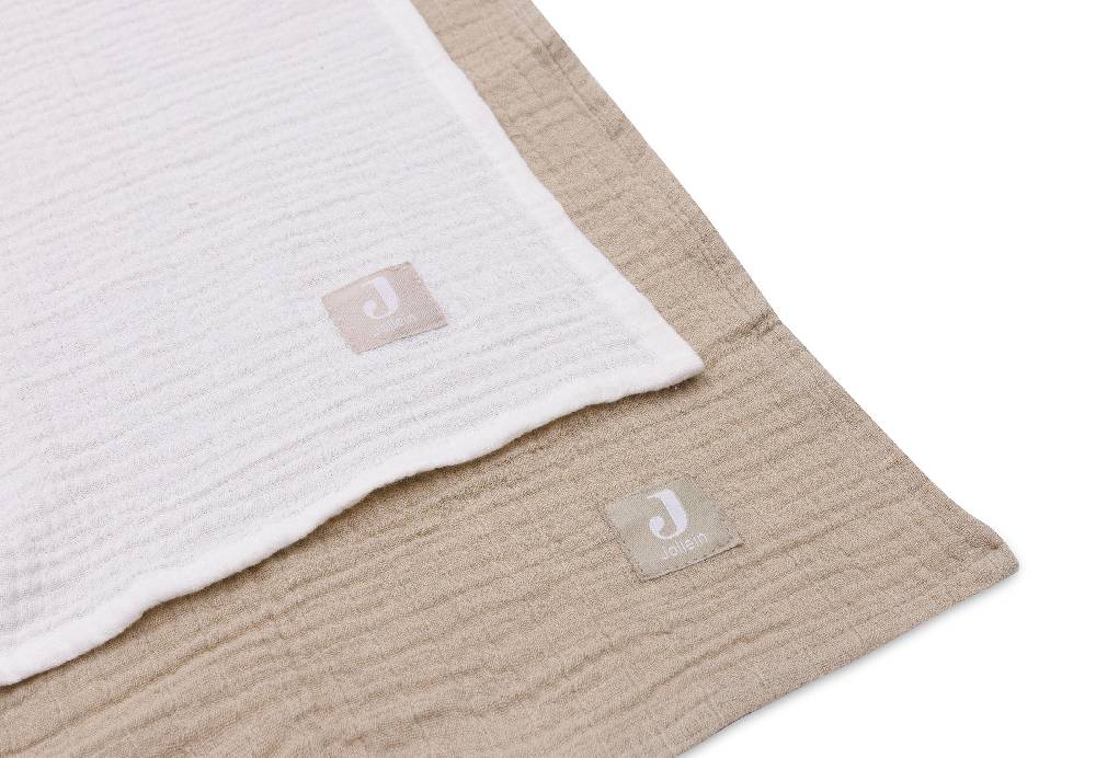 Jollein Mullwindelnn Hydrophil 115x115cm Olive Green/Ivory (2pack) Bis zu 50% Rabatt