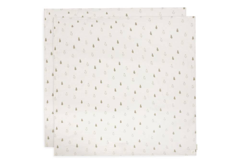 Jollein Mullwindeln Hydrophil 115x115cm Happy Miffy Olive Green (2p)