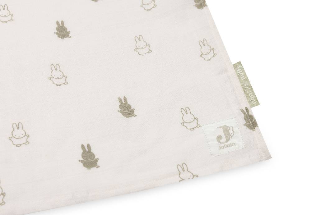 Jollein Mullwindeln Hydrophil 115x115cm Happy Miffy Olive Green (2p) Bis zu 60% Rabatt