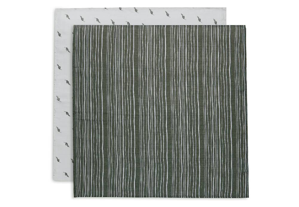 Jollein Spucktuch Hydrophill Stripe Olive Leaf Green GOTS (2pack) Bis zu 55% Rabatt