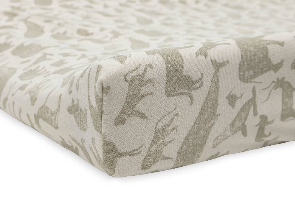 Jollein Wickelauflagenbezug Jersey 50x70cm Animals Olive Green Clearance-Verkauf