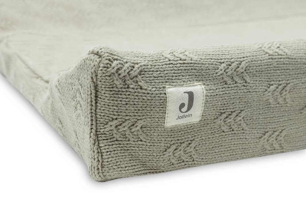 Jollein Wickelauflagenbezug 50x70cm Grain Knit Olive Green Fabrikladen