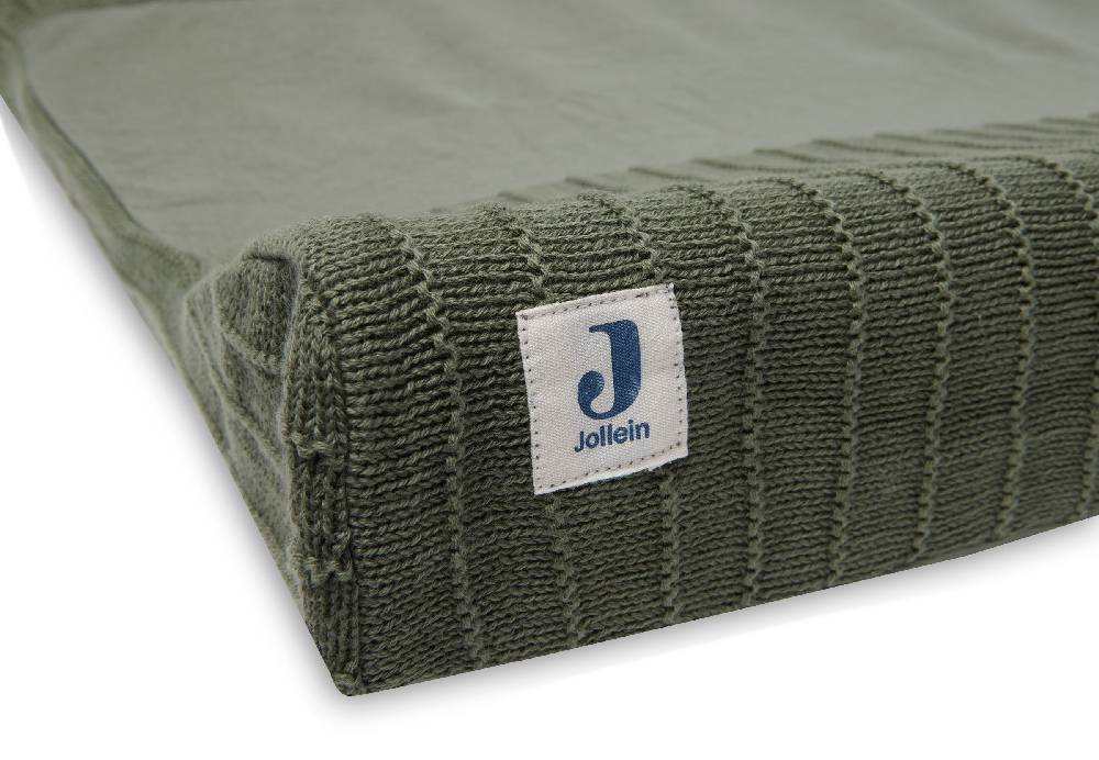 Jollein Wickelauflagenbezug 50x70cm Pure Knit Leaf Green GOTS zollfrei