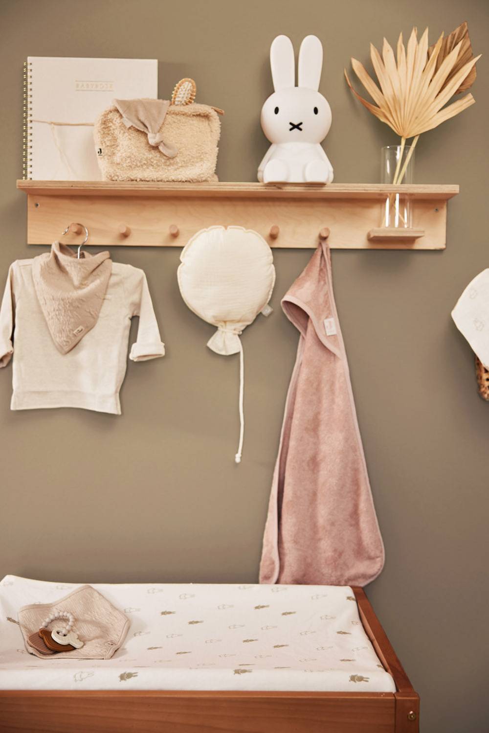 Jollein Wickelauflagenbezug Jersey 50x70cm Happy Miffy Olive Green Outlet