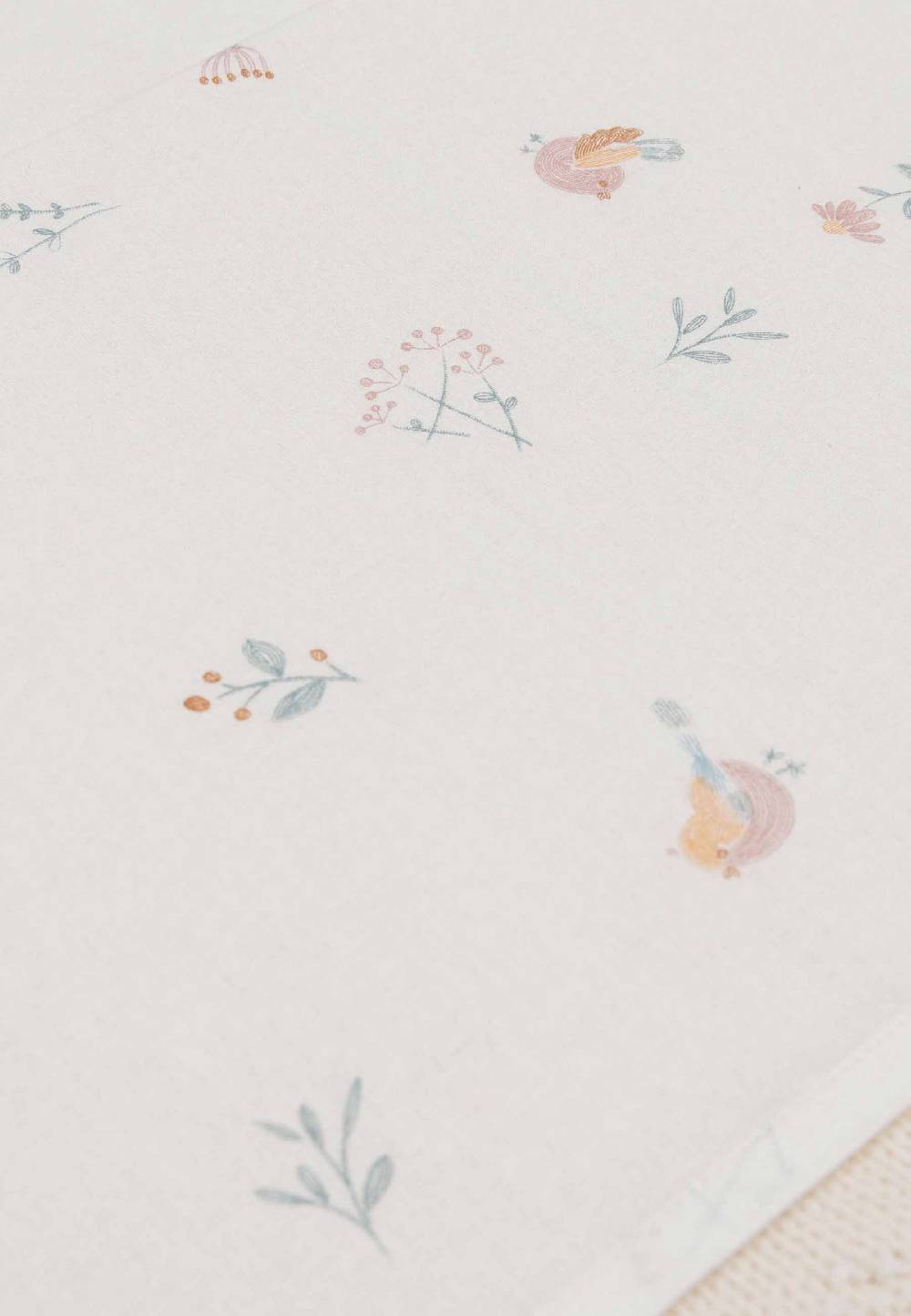 Jollein Bettlaken Kinderbett 120x150cm - Lovely Birds Schlussverkauf