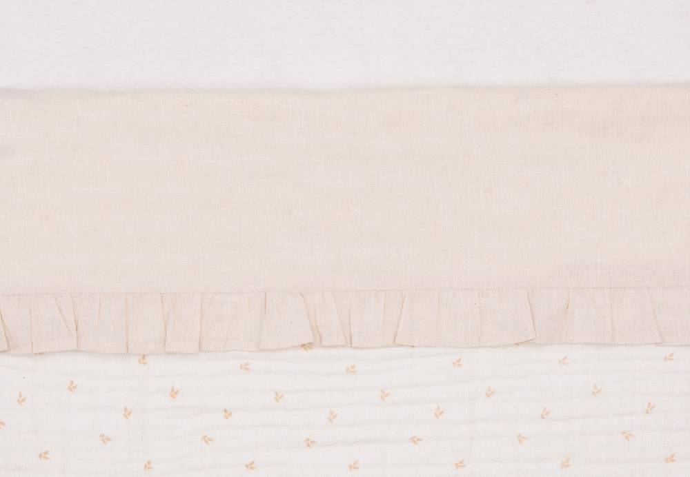 Jollein Bettlaken Kinderbett 120x150cm Ruffle Natural Versandkostenfrei