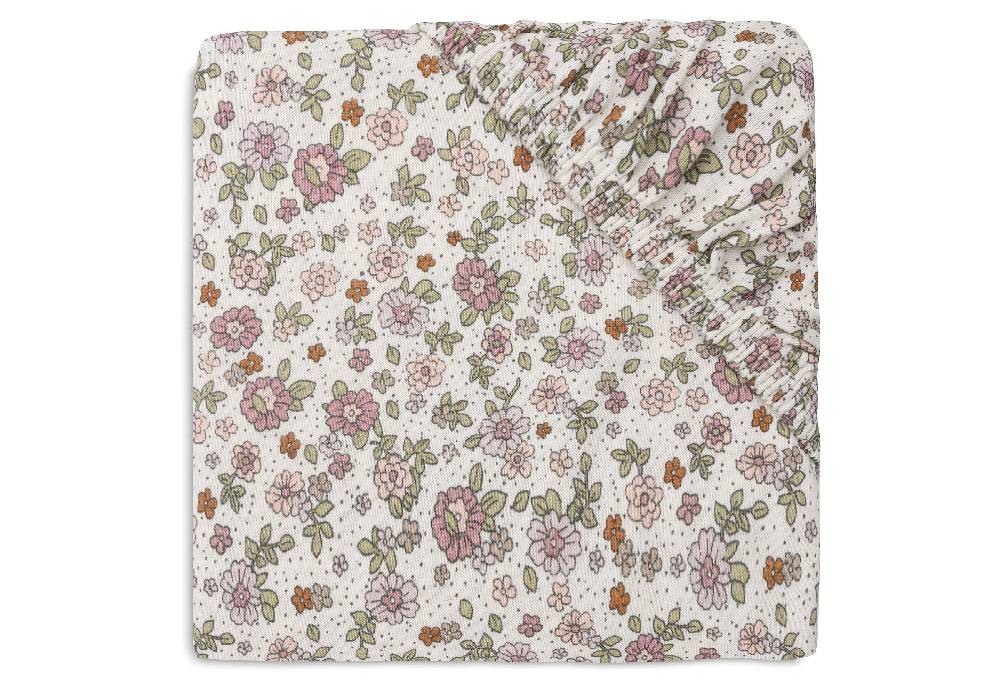 Jollein Spannbettlaken Jersey 70x140/75x150cm Retro Flowers Letzte 2 Tage