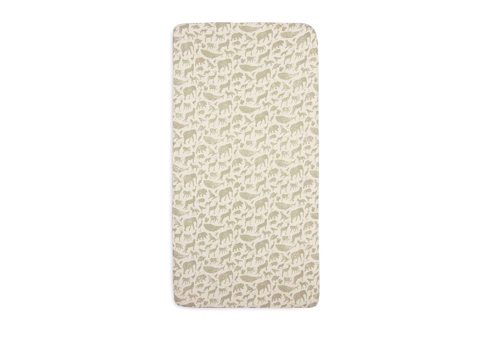 Jollein Spannbettlaken Jersey 40/50x80/90cm Animals Olive Green Fabrikladen
