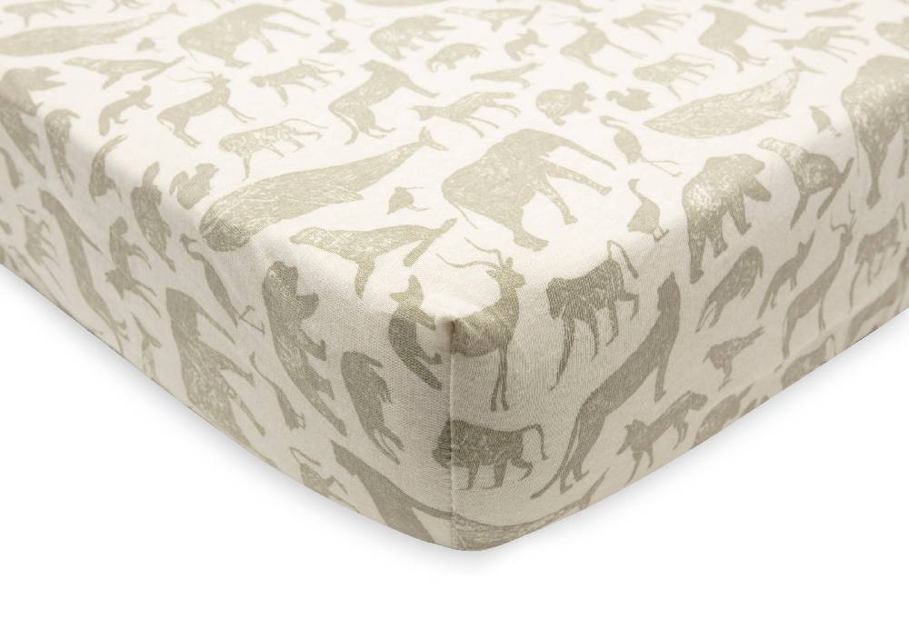Jollein Spannbettlaken Jersey 40/50x80/90cm Animals Olive Green Fabrikladen