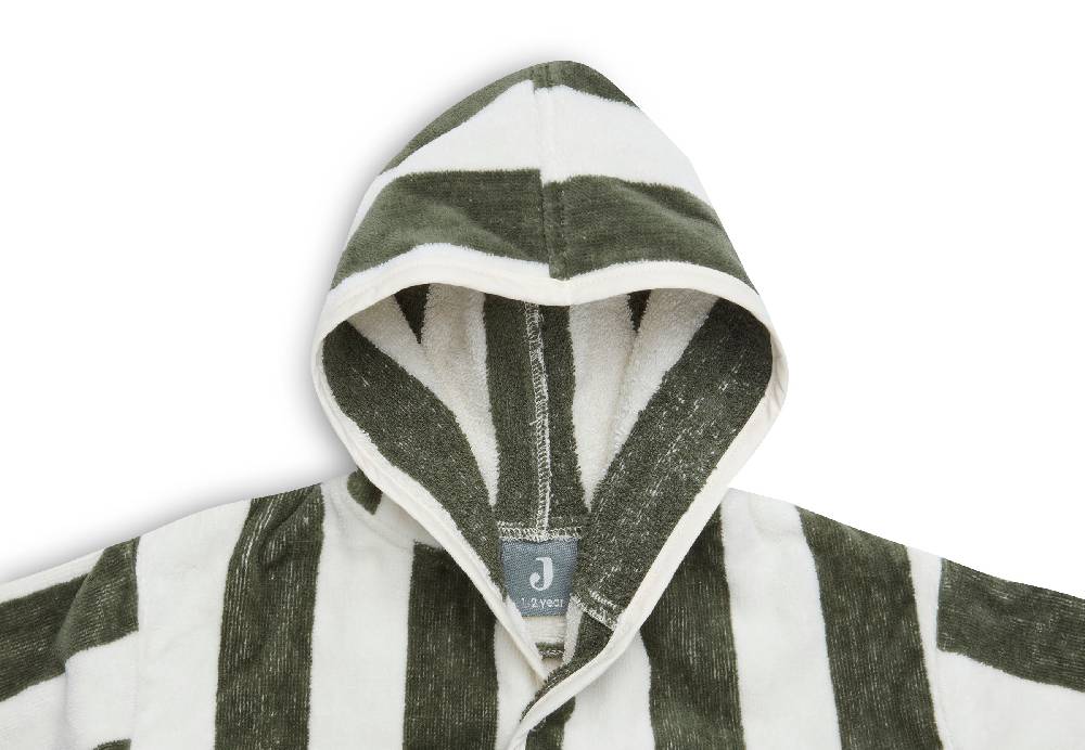 Jollein Bademantel 3-4 Jahre Stripe Frottee Leaf Green GOTS Auslauf