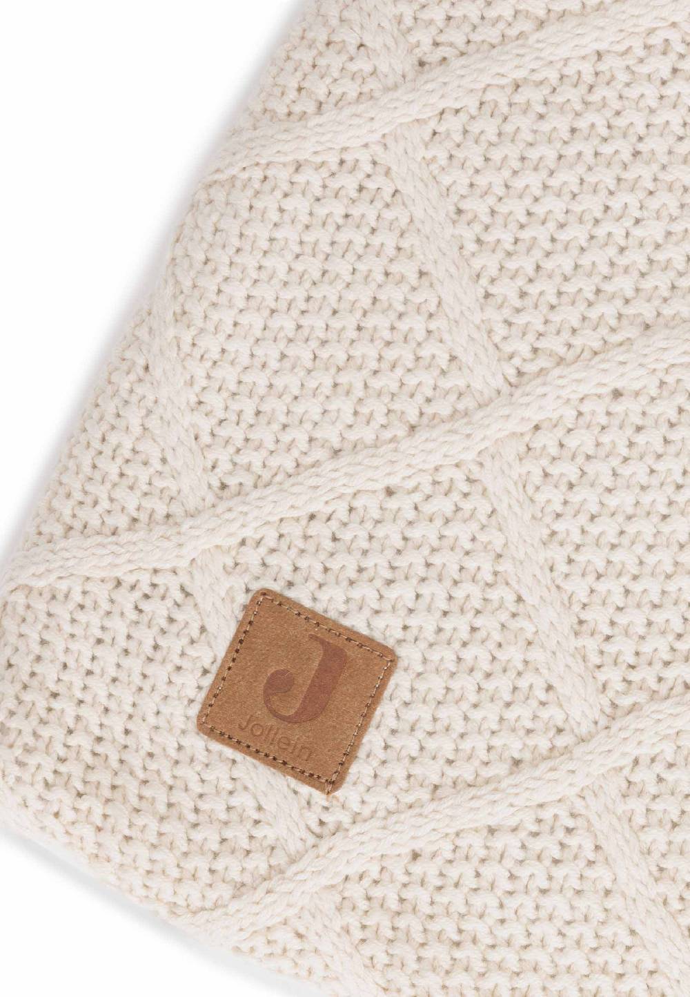 Jollein Krabbeldecke 75x95cm Check Knit - Oatmeal Fabrikverkauf