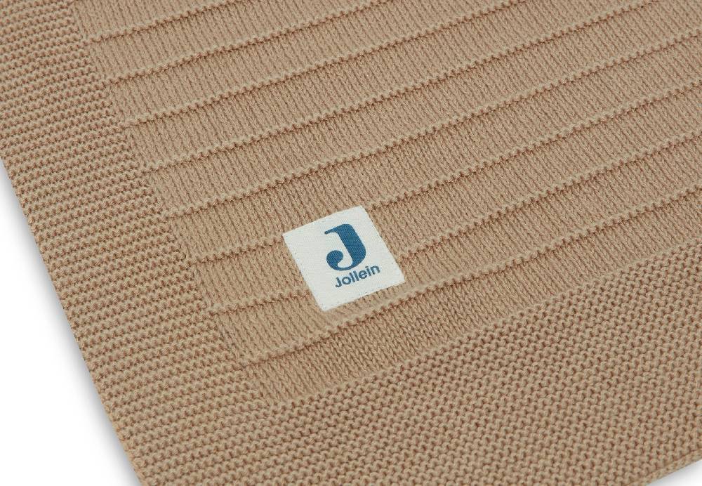 Jollein Decke Wiege 75x100cm Pure Knit Biscuit GOTS Online Outlet
