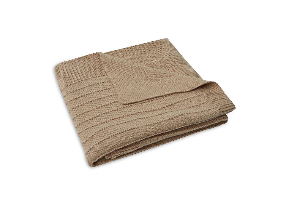 Jollein Decke Wiege 75x100cm Pure Knit Biscuit GOTS Online Outlet