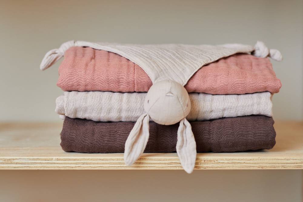 Jollein Decke Wiege Wrinkled Cotton 75x100cm Rosewood Zeitlich begrenztes Angebot