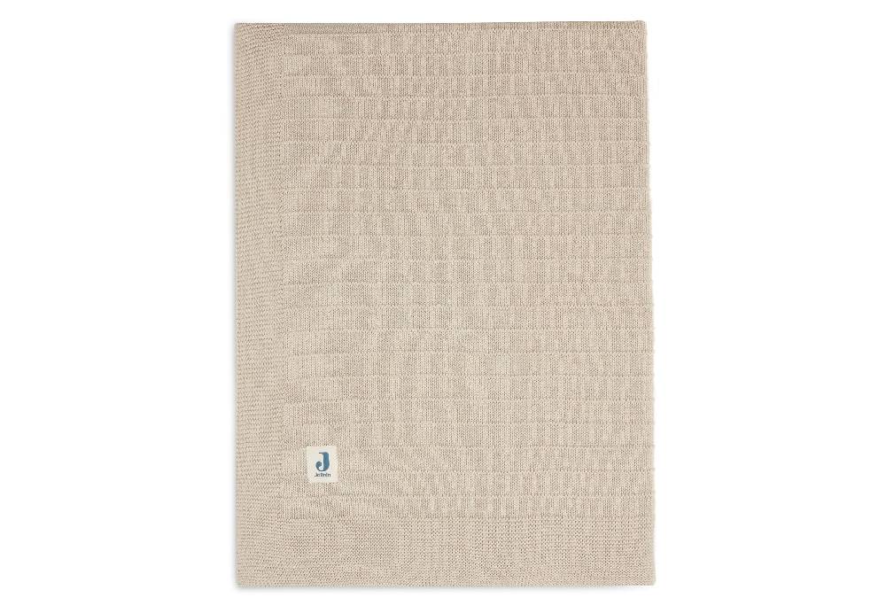 Jollein Decke Kinderbett 100x150cm Pure Knit Nougat GOTS Räumungsverkauf