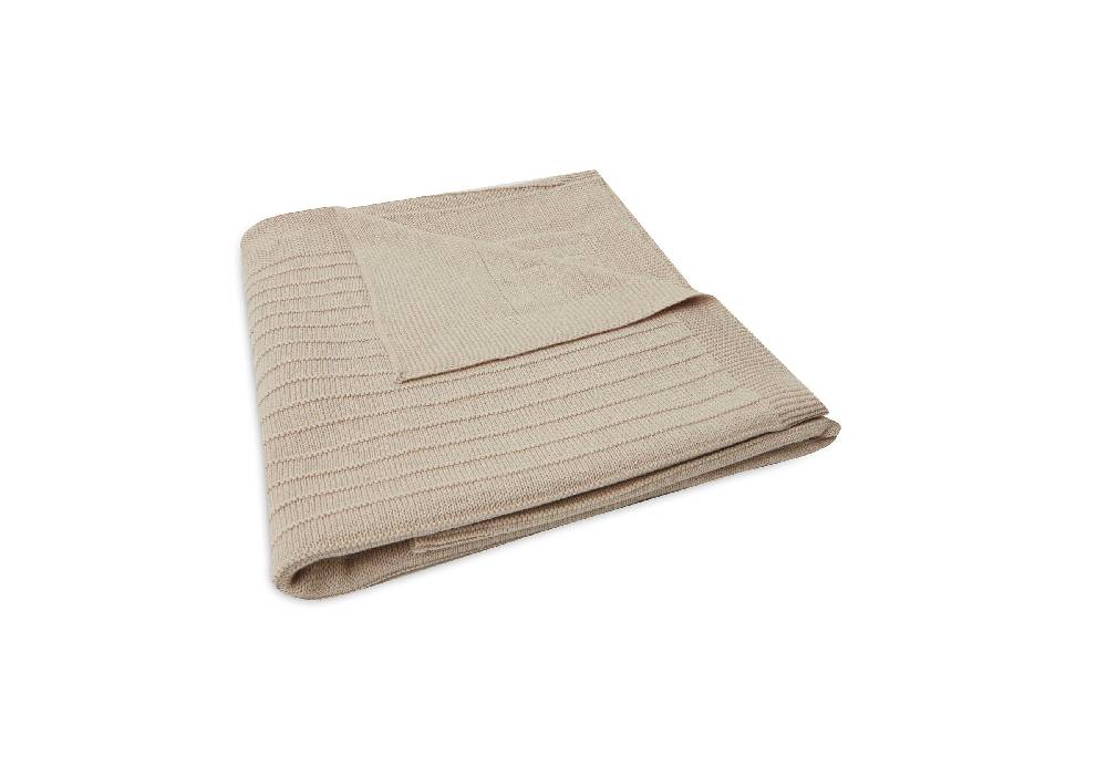 Jollein Decke Kinderbett 100x150cm Pure Knit Nougat GOTS Räumungsverkauf