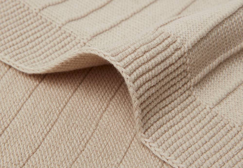 Jollein Decke Kinderbett 100x150cm Pure Knit Nougat GOTS Räumungsverkauf