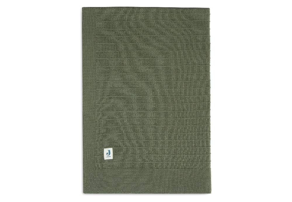 Jollein Decke Kinderbett 100x150cm Pure Knit Leaf Green GOTS Kauf eins, bekomm eins gratis