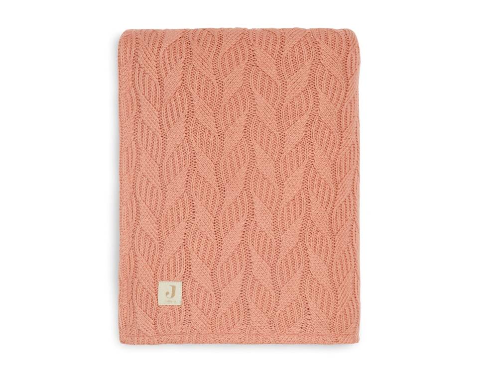 Jollein Decke Kinderbett 100x150cm Spring Knit Rosewood/Fleece