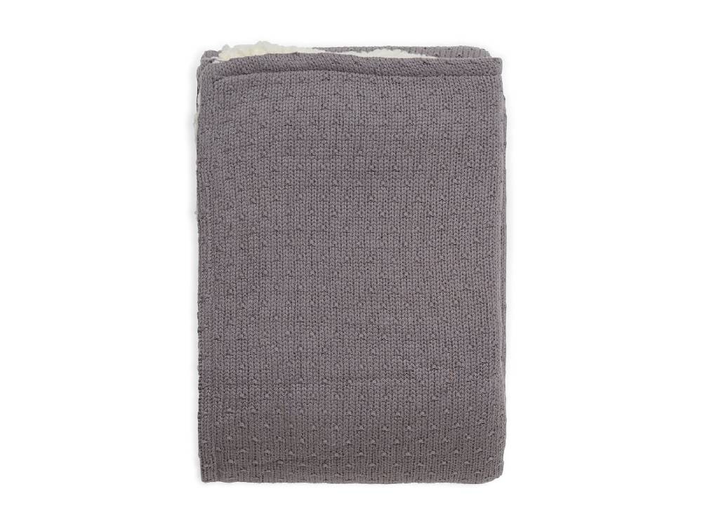 Jollein Decke Wiege 75x100cm Bliss Knit Teddy Storm Grey VIP-Rabatte