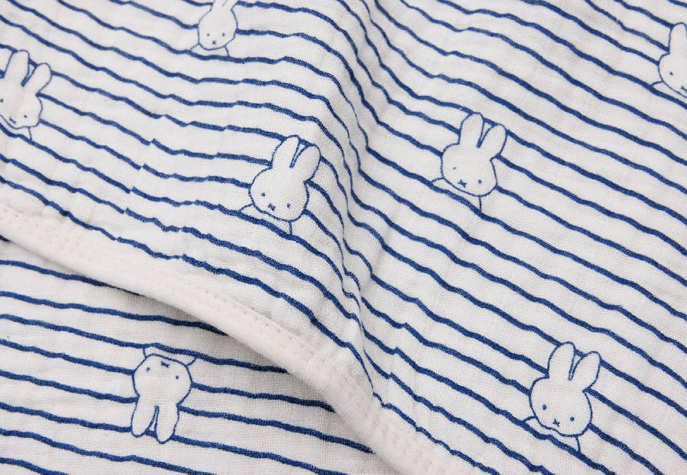 Jollein Deken Wiege 75x100cm Miffy Stripe Navy Tiefpreis
