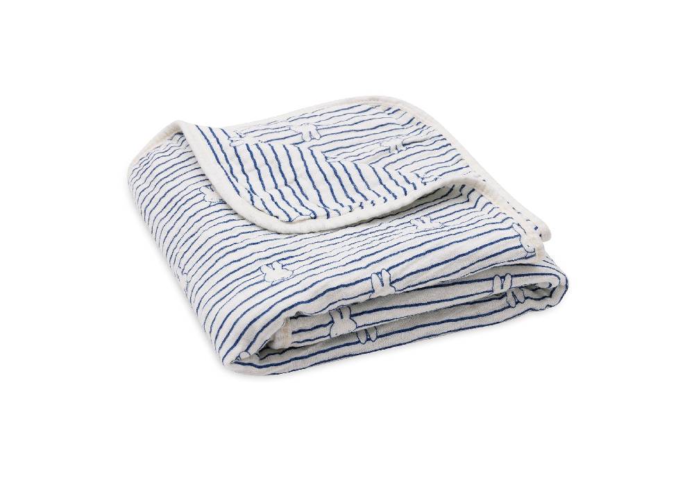 Jollein Deken Wiege 75x100cm Miffy Stripe Navy Tiefpreis