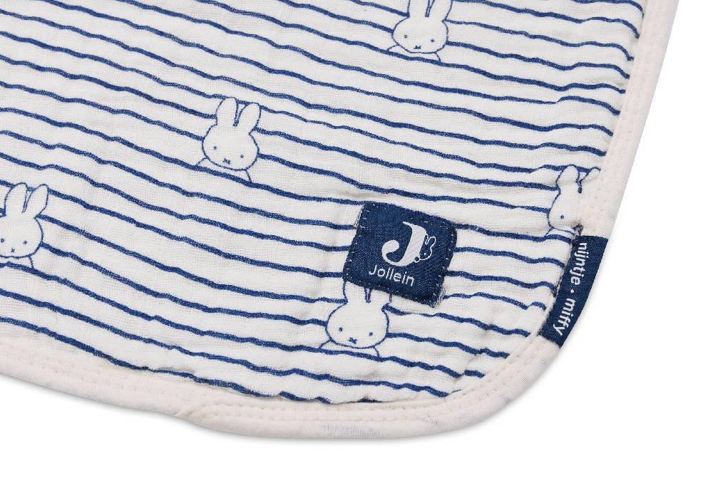 Jollein Deken Wiege 75x100cm Miffy Stripe Navy Tiefpreis