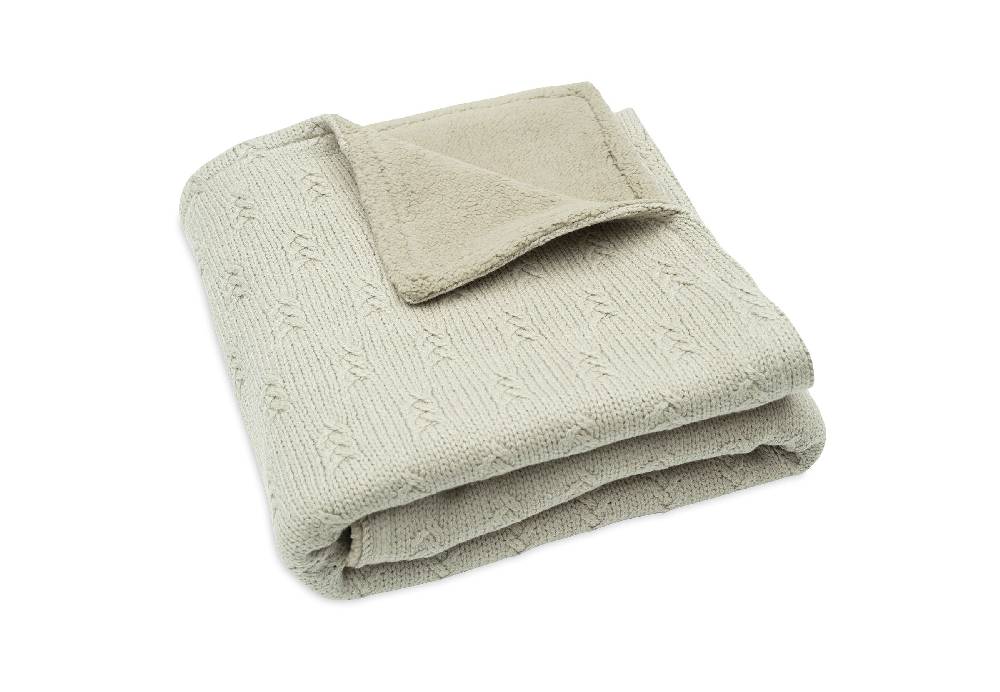 Jollein Decke Wiege 75x100cm Grain Knit Olive Green/Velvet Kostenlose Rückgabe