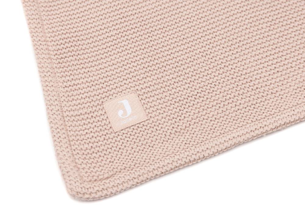 Jollein Decke Kinderbett 100x150cm Basic Knit Wild Rose/Fleece Begrenzte Freigabe