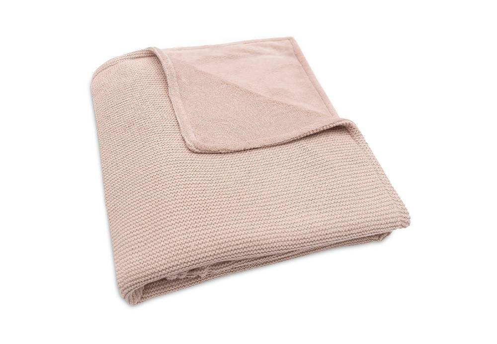 Jollein Decke Kinderbett 100x150cm Basic Knit Wild Rose/Fleece Begrenzte Freigabe