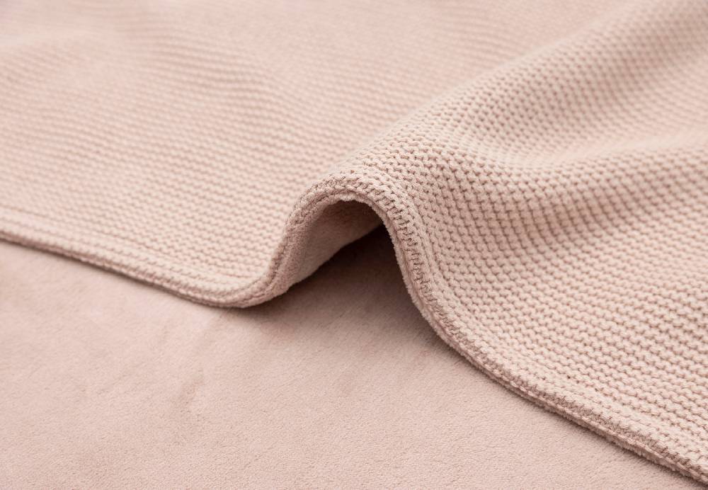 Jollein Decke Kinderbett 100x150cm Basic Knit Wild Rose/Fleece Begrenzte Freigabe