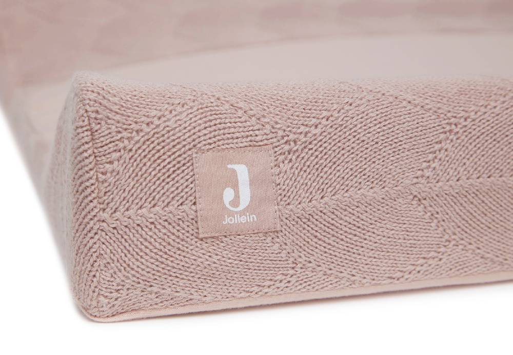 Jollein Wickelauflagenbezug 50x70cm Shell Knit Wild Rose GOTS Discount Store für neue Produkte