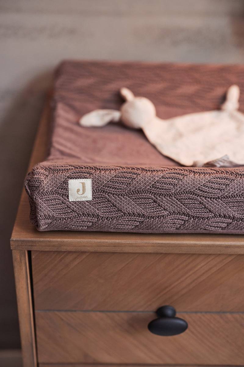 Jollein Wickelauflagenbezug 50x70cm Spring Knit Chestnut Clearance-Verkauf