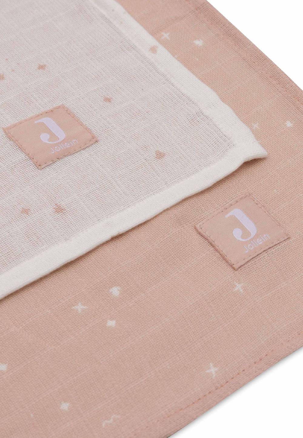 Jollein Mullwindeln 115x115cm Twinkling - Wild Rose - 2 Stück Im Verkauf