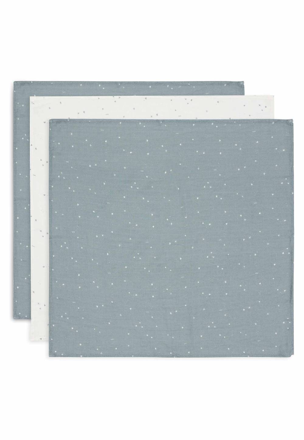 Jollein Spucktuch 70x70cm Twinkling - Sea Green - 3 Stück Verkauf