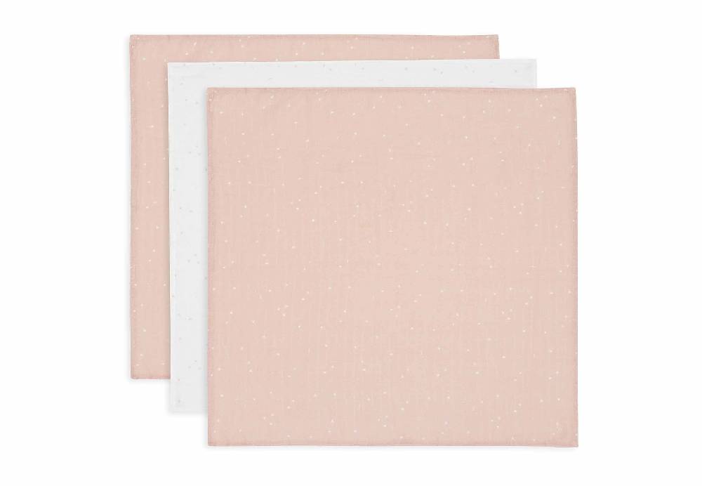 Jollein Spucktuch 70x70cm Twinkling - Wild Rose - 3 Stück Angebote