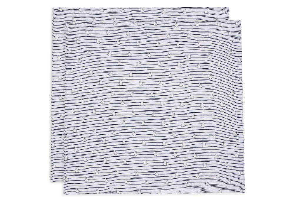 Jollein Mullwindelnn Hydrophil 115x115cm Miffy Stripe Navy (2pack) Günstiger Verkauf
